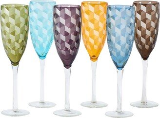 Set of 6 multicolor champagne glasses