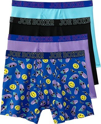 Men's Eggplants Performance Boxer Briefs, Pack of 4