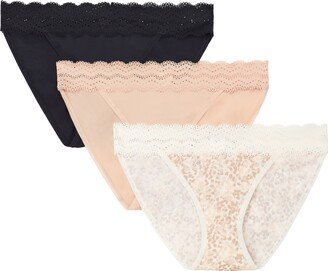 Lace Trim Smooth Bikini Panties - Pack of 3