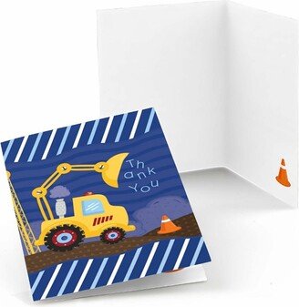 Big Dot of Happiness Construction Truck - Baby Shower or Birthday Party Thank You Cards (8 count)