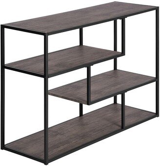 Momei 4 Tier Industrial Bookcase, Vintage Open Bookshelf