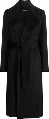 Belted Wool-Blend Wrap Coat