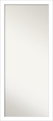 Non-Beveled Wood Full Length Floor Leaner Mirror - Wedge White Frame - Wedge White - Outer Size: 28 x 64 in