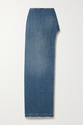 Denim Maxi Skirt - Blue-AB