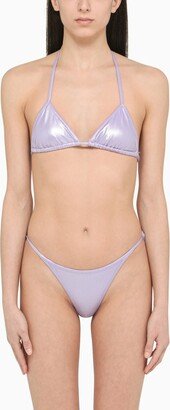 Lilac triangle spread bikini