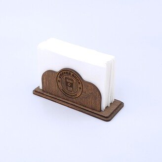 Personalized Wooden Napkin Holder With Logo, Restaurant Holders, Kitchen Custom Holder, Rustic 10547