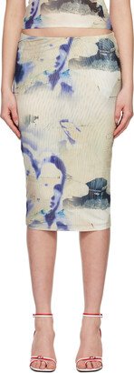 Beige & Purple Verona Midi Skirt