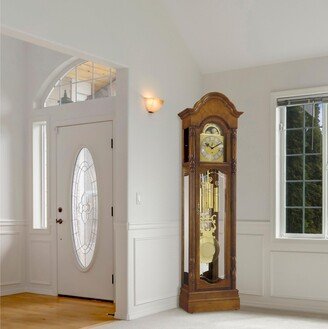 Ridgeway Primrose Traditional, Elegant, Antique Design, Grandfather Style Chiming Floor Clock with Pendulum and Movements