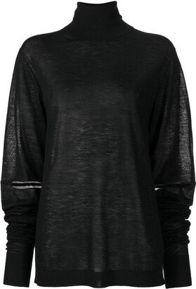 Slit-Detail Roll Neck Jumper