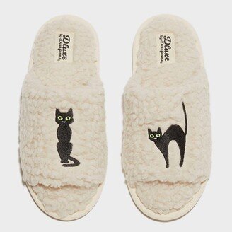 dluxe by dearfoams dluxe by dearfoam Women' Halloween Cat Slipper - Cream S