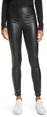 Nina High Waist Pull On Faux Leather Skinny Pants