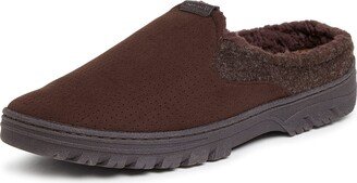 Men's Breathable Perforated Microsuede Clog Slipper