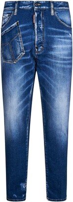 Long Crotch Distressed Jeans