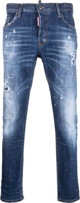 Pain-Splatter Skinny Jeans