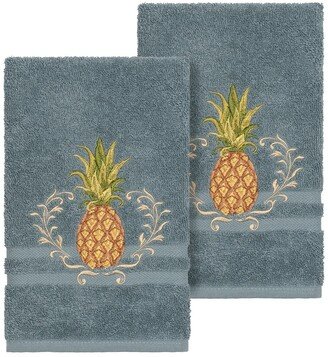 Welcome Embellished Hand Towel - Set of 2 - Teal