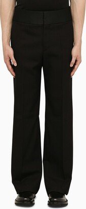 Regular black wool trousers