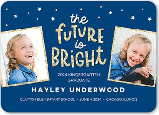 Graduation Announcements: Brilliant Future Graduation Announcement, Blue, 5X7, Matte, Signature Smooth Cardstock, Rounded