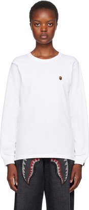 White 'Ape Head' One Point Long Sleeve T-Shirt