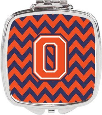 CJ1042-OSCM Letter O Chevron Orange & Blue Compact Mirror, 3 x 0.3 x 2.75 in.