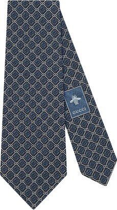 GG and rhombus motif silk tie