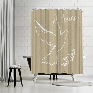 71 x 74 Shower Curtain, White Dove Ii by PI Creative Art