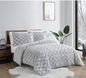 Textured Ogee Grey Comforter Set