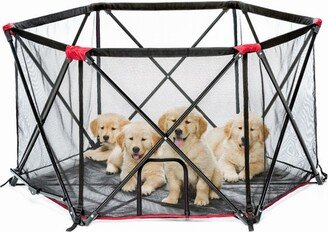 Red Six Panel Portable Cat and Dog Pen