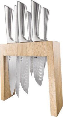 Cuisine::pro Damashiro Mizu Knife Block Oak Set, 7 Piece