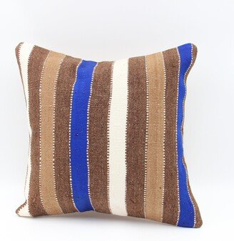 Decorative Handmade Kilim Pillow Cover Inch cm Striped Classy Oriental Knitting Eclectic Boho Design Modern Ksl-96