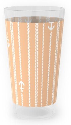 Outdoor Pint Glasses: Ropes And Anchors - Orange And White Outdoor Pint Glass, Orange