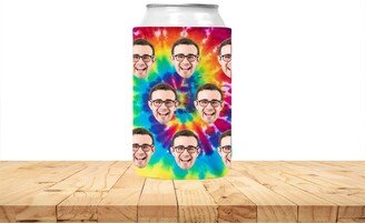 Custom Faces Tie-Dye Can Coolers, Face Pattern Tie Dye Huggers