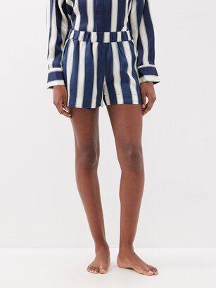 London Striped Silk Pyjama Shorts