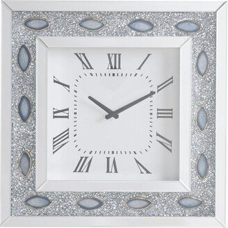 Mirrored Faux Crystal and Agate Wall Clock - 20