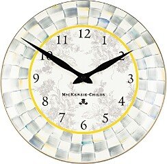 Mackenzie-Childs Sterling Check Enameled Wall Clock