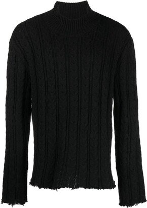 Roll-Neck Raw-Cut Jumper