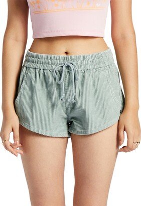 Juniors' Scenic Route Cotton Drawstring Corduroy Shorts