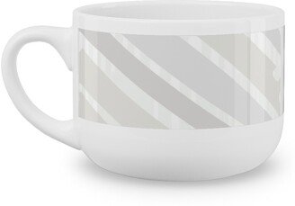 Mugs: Herringbone Hues Latte Mug, White, 25Oz, Gray