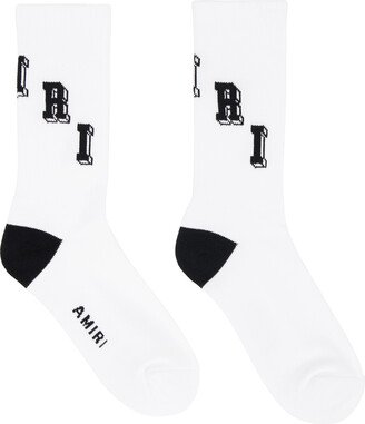 White & Black Collegiate Socks