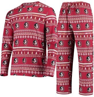 Concepts Sport Men's Garnet Florida State Seminoles Ugly Sweater Knit Long Sleeve Top and Pant Set