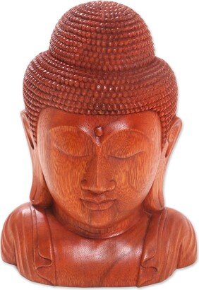 Handmade Divine Buddha Wood Statuette