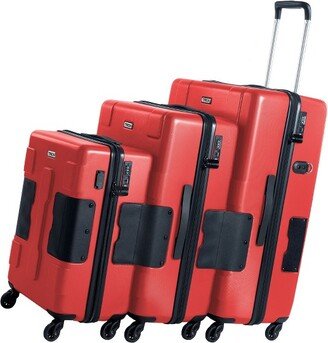 V3 Connectable Hardside Luggage Set, 3 Piece Set, Wine Red