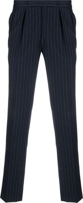 Pinstripe-Pattern Slim-Cut Trousers