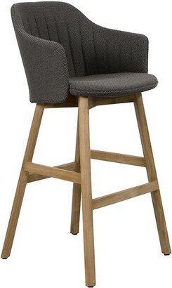 Cane-line Choice Indoor/Outdoor Stool with Seat/Back Covers, Teak Base