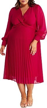 Raspberry Pleated Dress