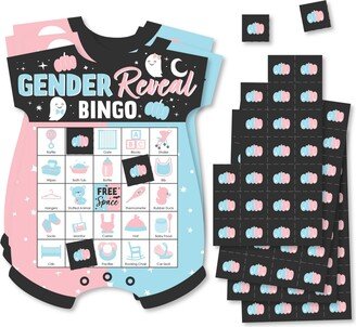 Big Dot of Happiness Boo-y or Ghoul - Picture Bingo Cards and Markers - Halloween Gender Reveal Party Shaped Bingo Game - Set of 18