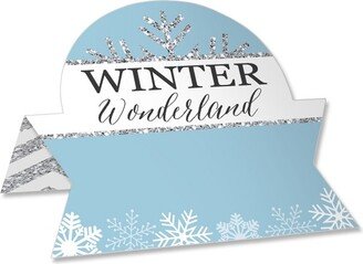 Big Dot of Happiness Winter Wonderland - Snowflake Holiday Party and Winter Wedding Tent Buffet Card - Table Setting Name Place Cards - Set of 24