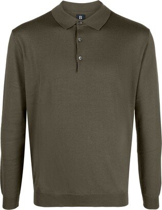 Boggi Milano Fine-Knit Virgin Wool Polo Shirt