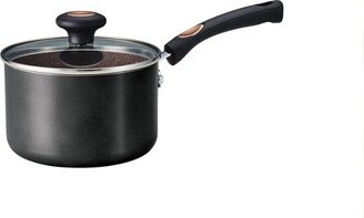 2qt Aluminum Nonstick Covered Sauce Pan - Black