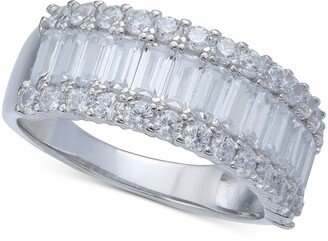 Cubic Zirconia Baguette Band in Sterling Silver