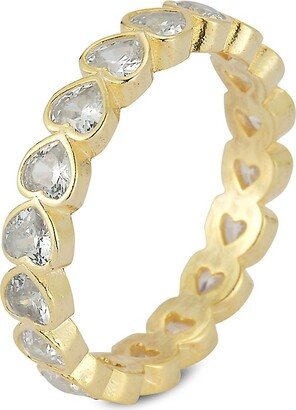 Chloe & Madison 14K Goldplated Sterling Silver & Cubic Zirconia Heart Ring